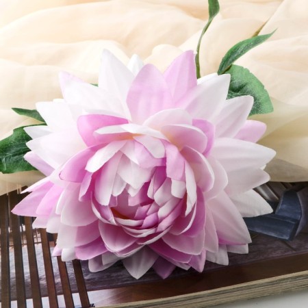 Artificial flowers "Begonia" premium, 14x60 cm, lilac-white-1