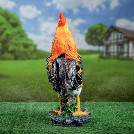 Garden figure "Rooster on the stone" 32x13x42cm-2