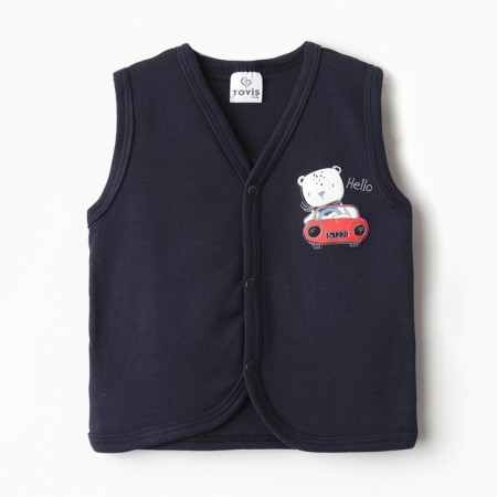 Children's vest, dark blue color, height 92 cm