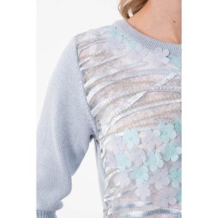 Cardigan female, size 44, blue color-3