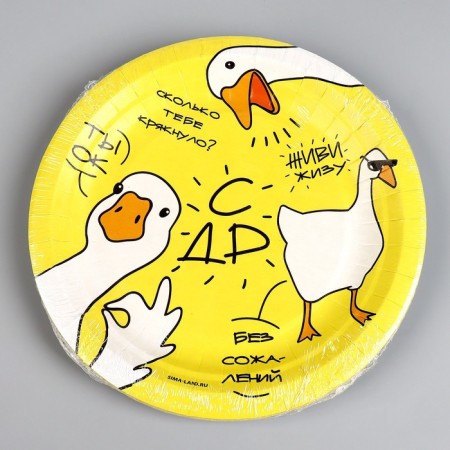 Disposable paper plate "Goose", 18 cm, set 6 pcs.-3