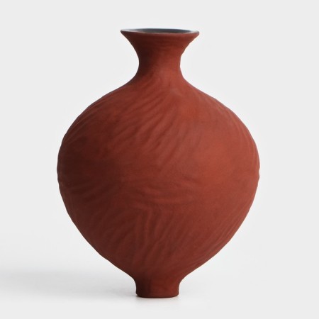 Vase for flowers decorative art Torracotta color 20 x 14 x 14 cm