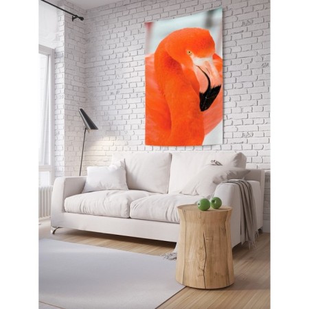 Decorative panel with photo printing "observing flamingos", vertical, size 100x150 cm