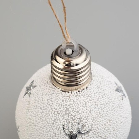 A set of Christmas tree balls "Silver Patterns" 3 pcs., Battery, 1 LED, glow white glow-3