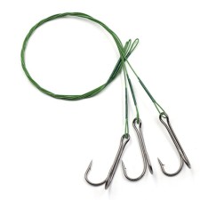 The leash of the steel namazu Leader 1x7 Coated Green, D = 0.42 mm, l = 40 cm, with double hook