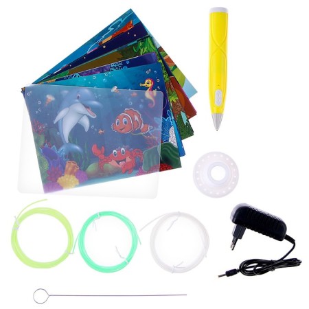 3D handle, PCL set of plastic luminous in the dark, mod. Pn016, yellow color-3