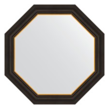 Mirror in a baguette frame, a black tree with gold 71 mm, 68x68 cm