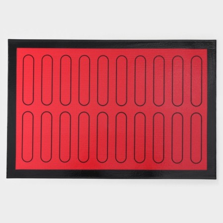 Silicone rug reinforced "eclair", 60 × 40 cm, red color