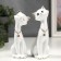Souvenir "White cats with a chain" (set 2 pcs) 15 cm 14 cm