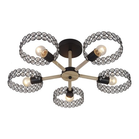 Lamp on the ESCADA rod, 679/5p Black. 5x60W, E27, 600x600x180 mm, black/tree color