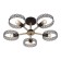 Lamp on the ESCADA rod, 679/5p Black. 5x60W, E27, 600x600x180 mm, black/tree color