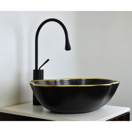 Bronze de Luxe 1395, 500x380 mm shells, without overflow, without opening for the mixer, black 746347-2