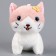 Soft toy "Cat with a flower" on a key fob, 11 cm, color mix