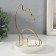 Souvenir ceramics, metal stand "cat" white with gold 12x12x17 cm