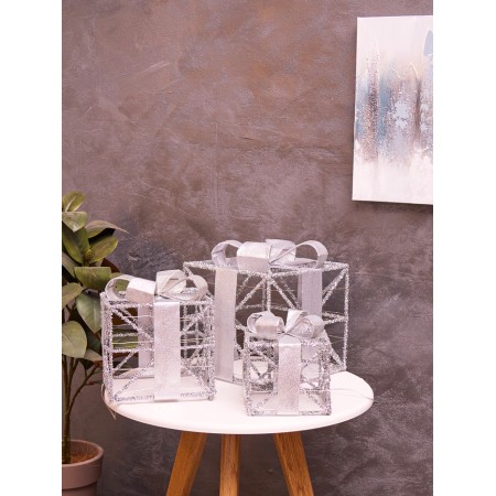 Figure Light "Gray Cuba", 25x20x15 cm, 90 LED, AAX8 batteries (not in set), glow warm white-1