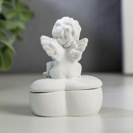 Souvenir Polystone Casket "Snowthrough angel on the heart" MIX 6.3x4.7x4.7 cm-3