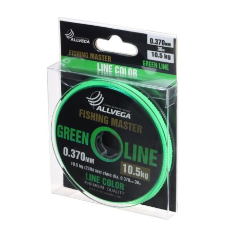 Monophile Fine Allvega Fishing Master, diameter 0.370 mm, test 10.5 kg, 30 m, green-1