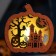 LED suspension "Pumpkin with a lock" 15.5 × 15 × 3.3 cm, plastic, batteries LR1130x3, glow warm white
