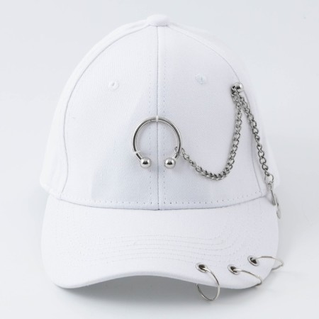 Women's cap with rings, white color, rr 56-9