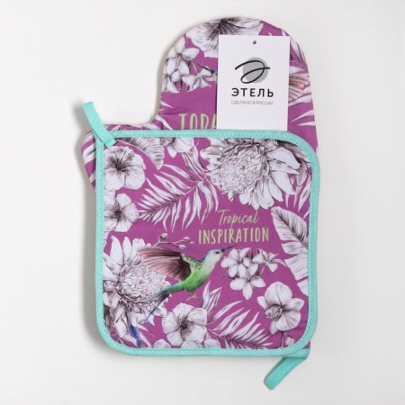 Ethel kites "Tropical": a mittens-output 20x28 cm, a selection of 19x19 cm, 100% cotton-5