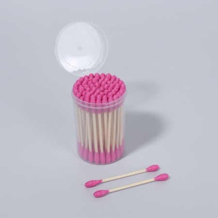 Wooden -based sticks, 7 cm, 64 pcs, in a plastic organizer, pink color-2