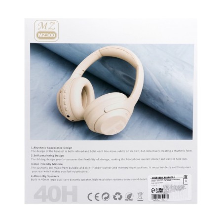 MZ300 headphones, wireless, full -size, microphone, BT 5.3, 400 mAh, beige-11