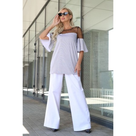 Female blouse, size 46, gray color-9