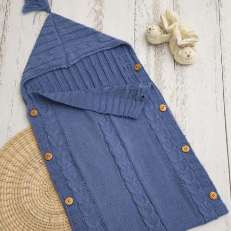 Knitted envelope, size 72x36 cm, blue color-2