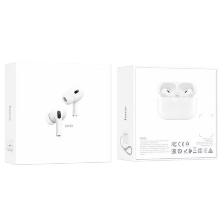 Hoco Ew49, TWS headphones, wireless, vacuum, free. charging, BT 5.3, 30/300 mAh, white-4