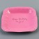 Disposable plate square paper "Happy Birthday", pink, 16.5x16.5 cm
