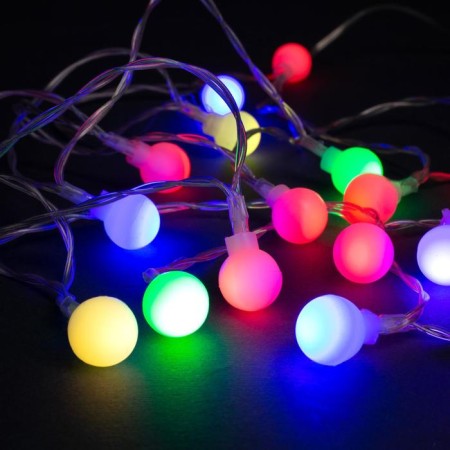 Garland “thread” 3 m with nozzles “balls”, ip20, transparent thread, 20 LED, glow of multi (RG/RB), flashing, USB