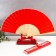 Fan bamboo, textiles h = 21 cm "monocet" in a box, red