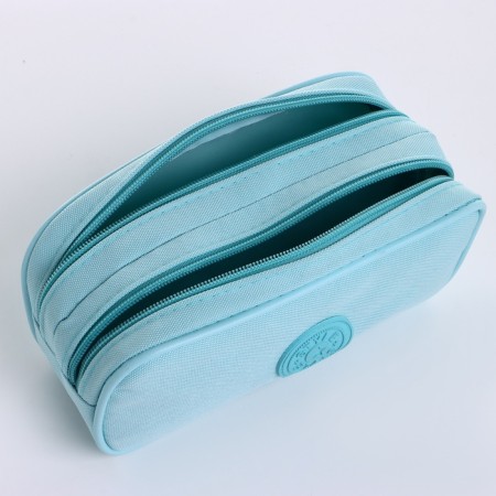 Cosmetic bag 2x Style, 21*6*9.5, 2 Potod on zippers, blue-2