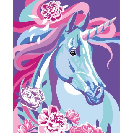Diamond mosaic on a subframe with a full filling "Fairytale Unicorn", 40x50cm-1