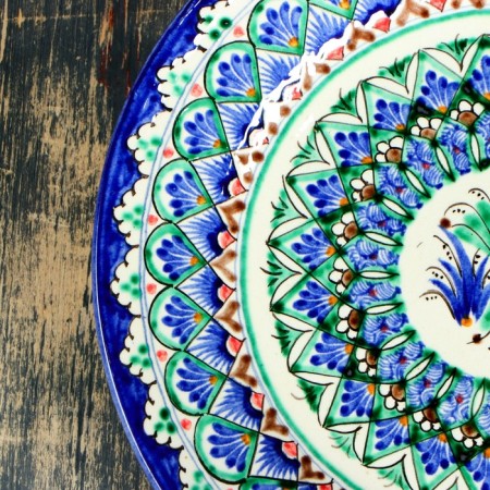 Plant of Rishtan ceramics "Patterns", 22 cm, blue-2