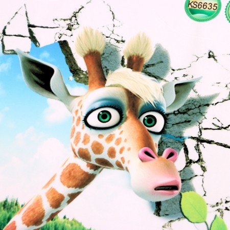 Sticker 3D Interior giraffe with greetings 50*50cm-2