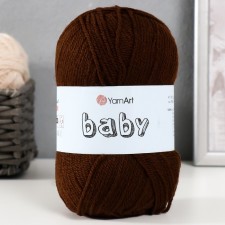 Baby yarn 100% acrylic 150m/50g (1182 brown)