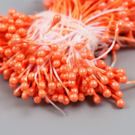 Stamens for flowers "droplets gloss Orange" set 300 pcs length 6 cm-2