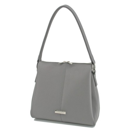 Bag women, genuine leather, gray 27x8x24 cm