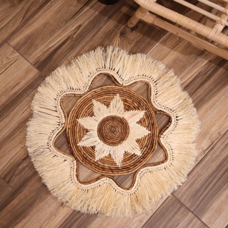 Wicker rug round 50 cm-1