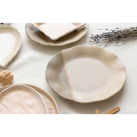 Ceramic plate "Self -Ceeter", 21.5 cm, beige color-10