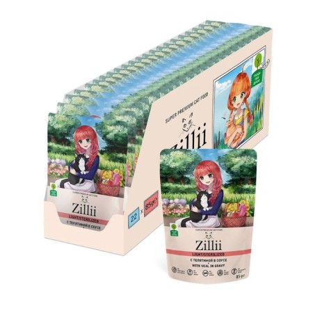Wet feed ZILLII STERILIZED Light Cat Veal for cats, veal in sauce, 85 g
