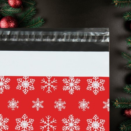 Courier bag with an adhesive valve, "snowflakes", 25 x 35 cm, set 40 pcs-3