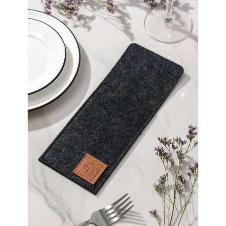 Envelope for cutlery "Gray", 25 × 10 cm, thickness 2 mm, color black-1