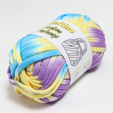 Knitted yarn 95% cotton, 5% Elastan "Lentino melange" 100 g 30 m color 6 color-1
