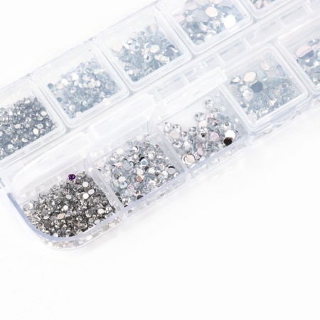 Basic set for inlaid with rhinestones, white color, size from 1.5-6 mm-2