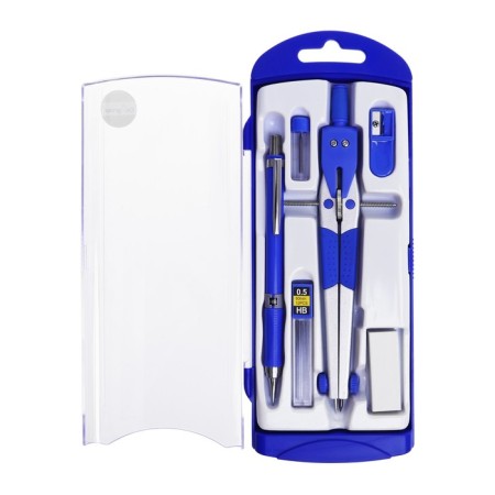 Ready, 6 items (compass, sharpener, barrel, eraser, mechanical pencil 0.5 mm, barn NV 0.5 mm) in a plastic pencil case-3