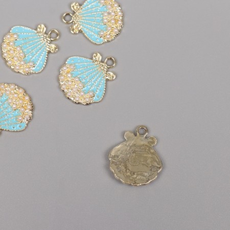Decor for creativity metal, rhinestones "shell" gold 2.1x1.8x0.3 cm-1
