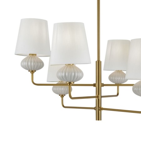 Suspended lamp Freya FR2029PL-06BS Ceramics, 680x680 mm, E14, 6x40W, brass color-3