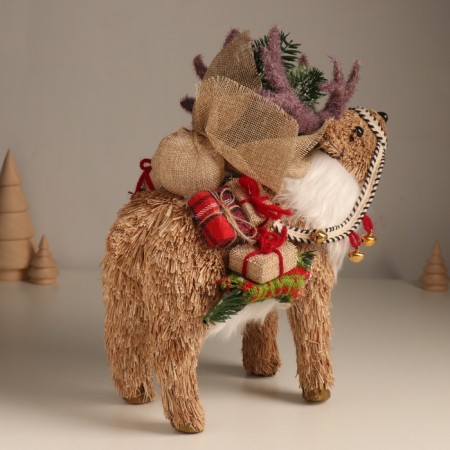 Decor "Deer with gifts on the back" 26x13x26 cm-1